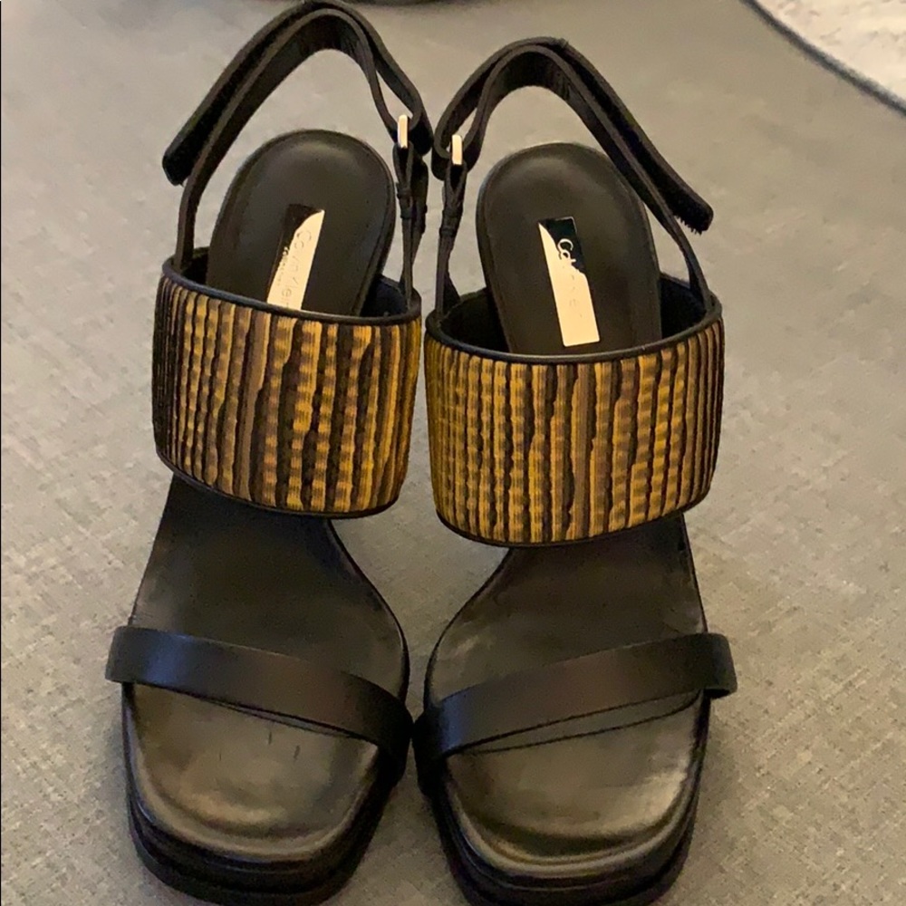 Calvin Klein Collection Platform Sandals NIB